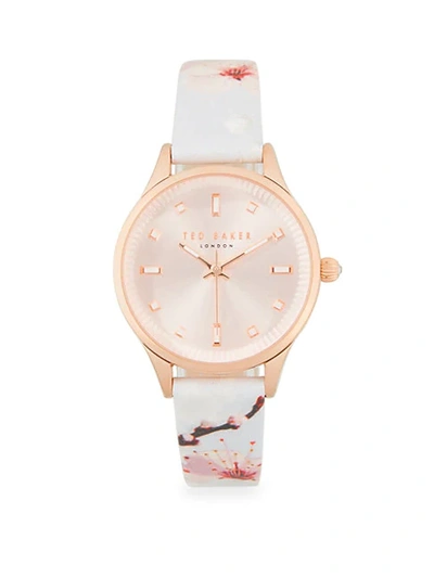 Shop Ted Baker Graphic Leather-strap Watch