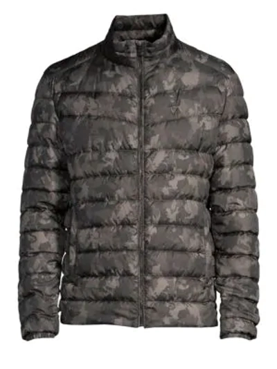 Shop Strellson Slim-fit Camo Puffer Jacket In Dark Grey