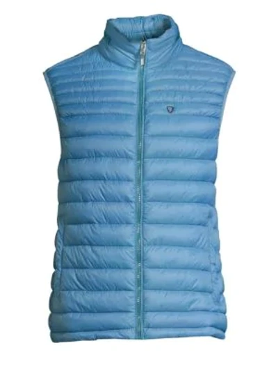 Shop Strellson Slim-fit Quilted Down Vest In Pastel Blue