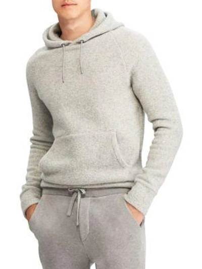 Shop Ralph Lauren Cashmere-blend Hoodie Sweater In Grey