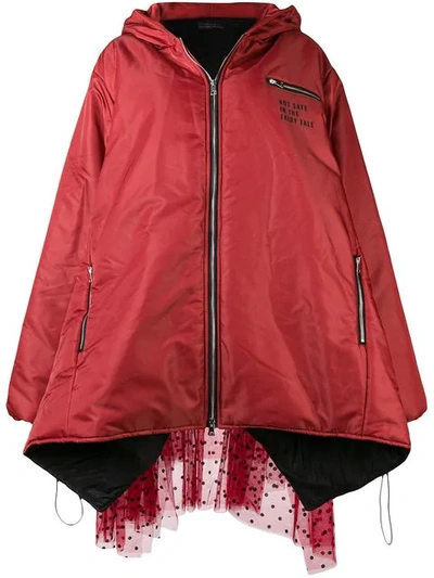 Shop Barbara Bologna Puffer Elongated Jacket - Red