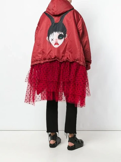 Shop Barbara Bologna Puffer Elongated Jacket - Red