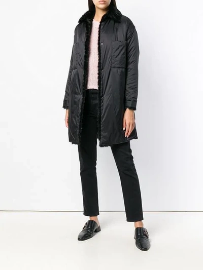 Shop Max & Moi Fur Collar Down Jacket - Black