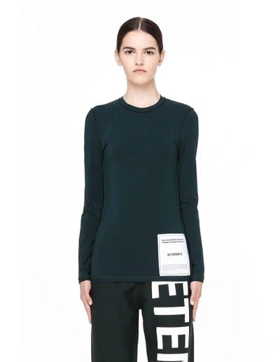 Shop Vetements Green Fitted Inside-out T-shirt