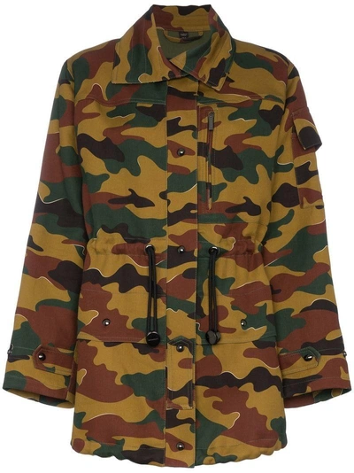 Shop Burberry Camouflage Long Sleeve Jacket   In Green