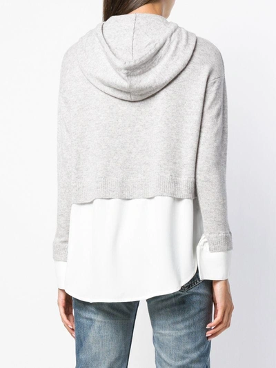 Shop Max & Moi Hood Shirt Layered Sweater - Grey