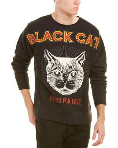 Gucci Black Cat Print Cotton Sweatshirt | ModeSens
