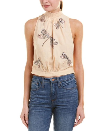 Shop Free People The Garden Embroidered Top In Beige