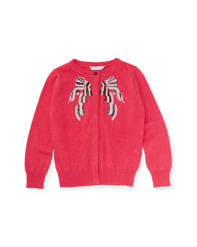 Shop Little Marc Jacobs Ribbed Sequin Bow Sweater In Nocolor