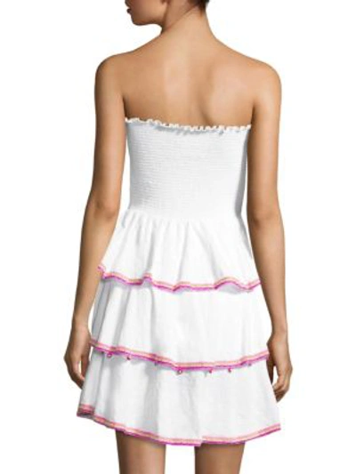 Shop Pitusa Samba Strapless Ruffled Dress In White