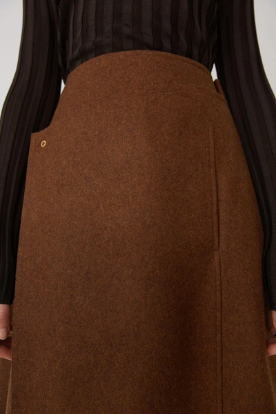 Shop Acne Studios A-line Wrap Skirt Caramel Brown