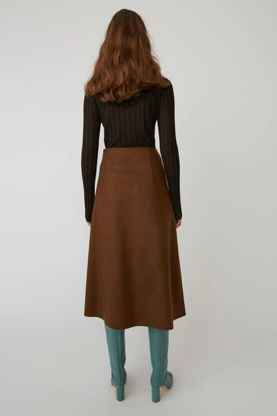 Shop Acne Studios A-line Wrap Skirt Caramel Brown