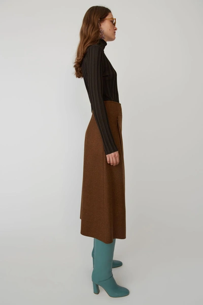 Shop Acne Studios A-line Wrap Skirt Caramel Brown