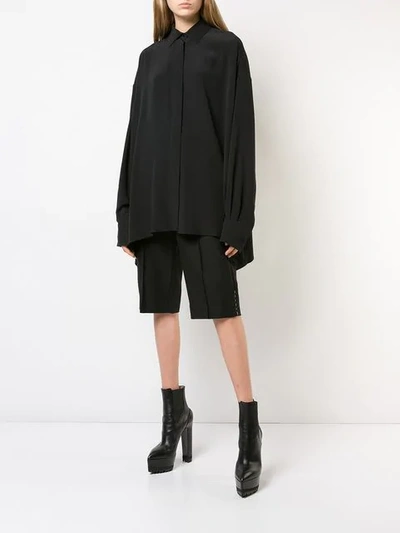 Shop Vera Wang Oversized Tailored Shirt In Black