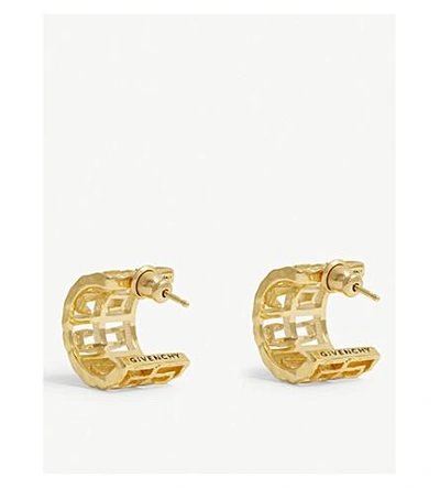 Shop Givenchy Logo Stud Earrings In Gold