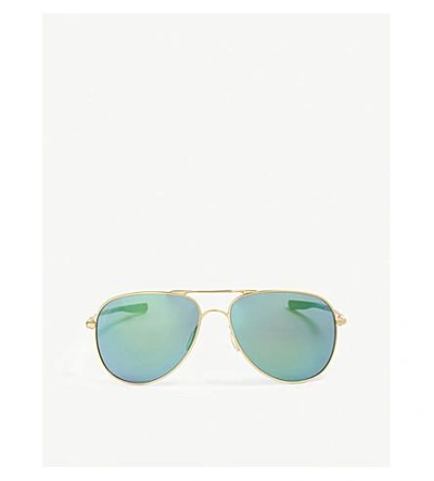 Shop Oakley Elmont M Pilot-frame Sunglasses In Gold