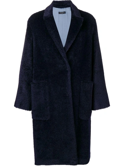 Shop Antonelli Giada Fur Coat - Blue