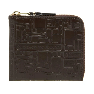 Shop Comme Des Garçons Comme Des Garcons Sa3100el Embossed Logo Wallet In Brown