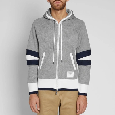 Shop Thom Browne Articulated Zip Hoody In Grey