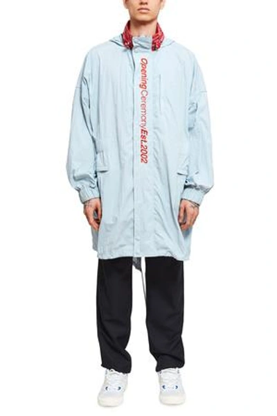 Shop Opening Ceremony Crinkle Nylon Fishtail Parka In Postal Blue