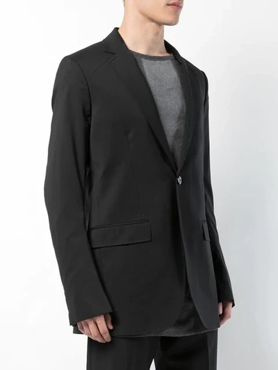 Shop Thamanyah Straight Fit Suit Jacket In Black