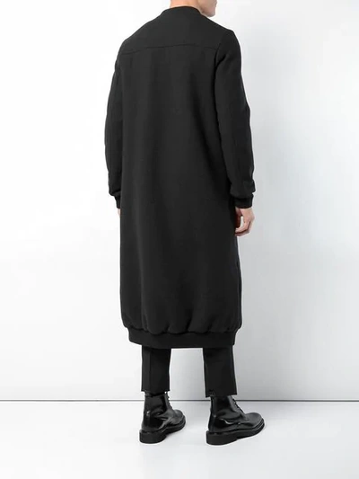 Shop Thamanyah Long Zipped Coat In Black