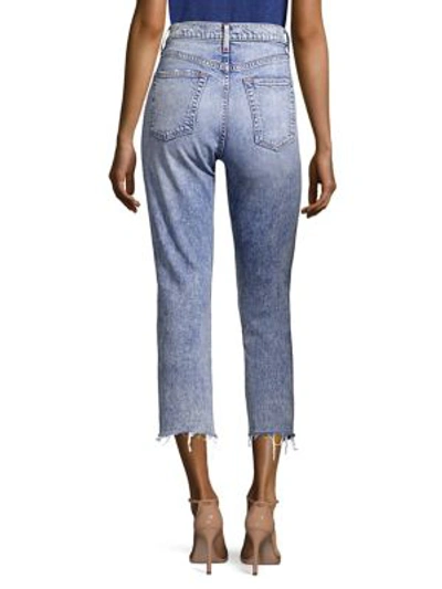 Shop Alice And Olivia Amazing High-rise Distressed Grommet Jeans In Last Call