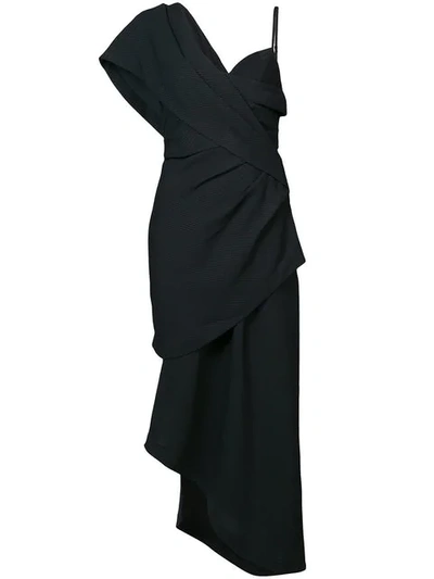 Shop Acler Asymmetric Wrap Style Dress - Black