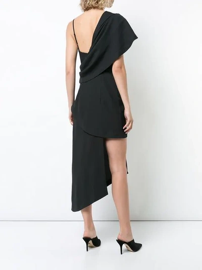 Shop Acler Asymmetric Wrap Style Dress - Black