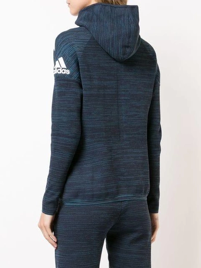 Shop Adidas Originals Z.n.e Parley Hoodie In Blue