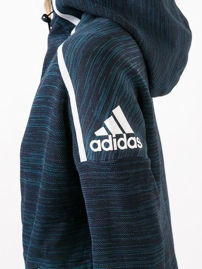 Shop Adidas Originals Z.n.e Parley Hoodie In Blue