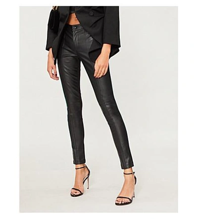 Shop Forever Unique High-rise Skinny Faux-leather Trousers In Black