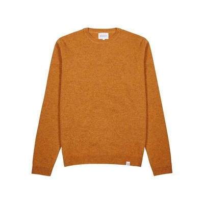 Shop Norse Projects Sigfred Burnt Orange Wool Jumper