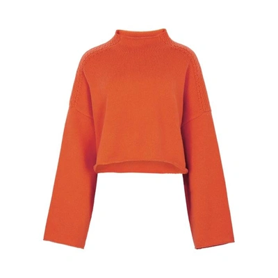 Shop Jw Anderson Orange Cropped Wool-blend Jumper