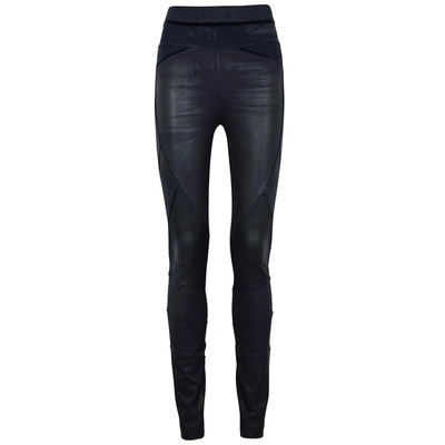 Shop High Midnight Blue Coated Stretch-jersey Leggings In Navy