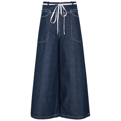 Shop Rejina Pyo Jodie Indigo Wide-leg Jeans In Navy