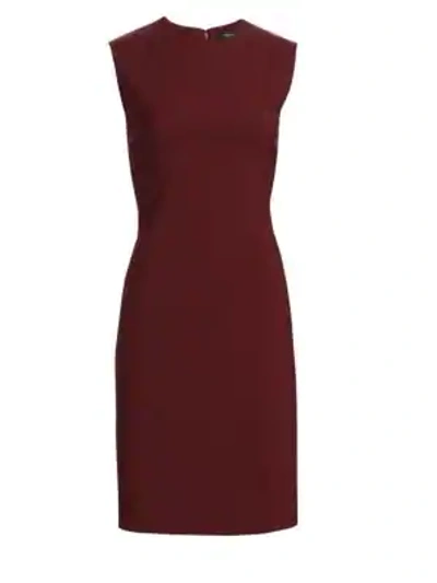 Shop Theory Power Wool Dress In Deep Mulberry