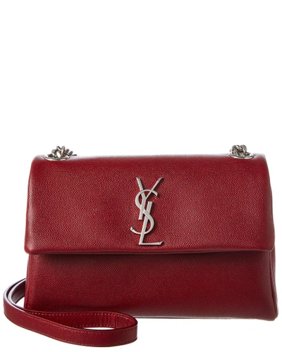 Shop Saint Laurent Small West Hollywood Leather Shoulder Bag In Red