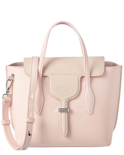 Shop Tod's Joy Mini Leather Tote In Pink