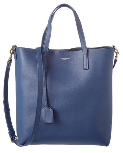 Shop Saint Laurent Toy Leather Shopping Tote In Blue