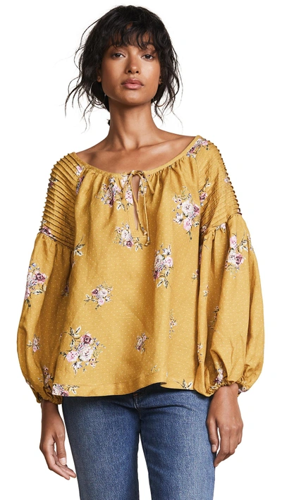 Shop Steele Bellflower Smock Top In Saffron