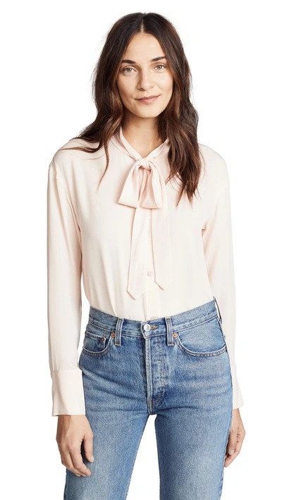 Shop Theory Weekender Tie Neck Button Down In Petal Pink