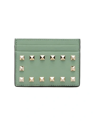 Shop Valentino Garavani Rockstud Cardholder - Green