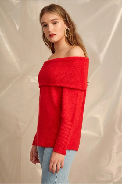 Shop C/meo Collective Distances Knit Jumper In Cherry