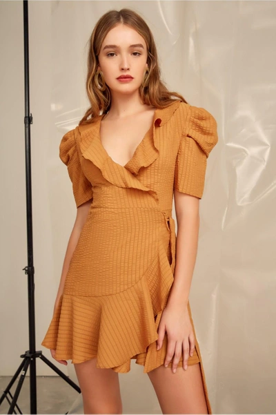 Shop C/meo Collective Advance Short Sleeve Dress In Mustard