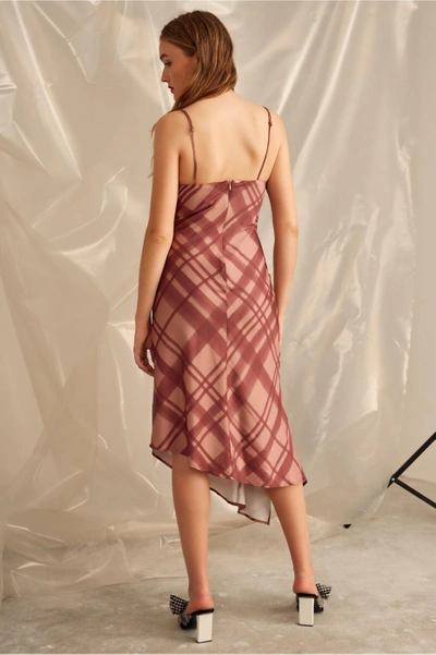 Shop C/meo Collective Simple Things Check Dress In Mahogany