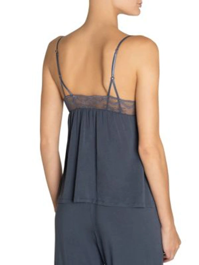 Shop Eberjey Astrid Lace Trim Camisole In Anthracite
