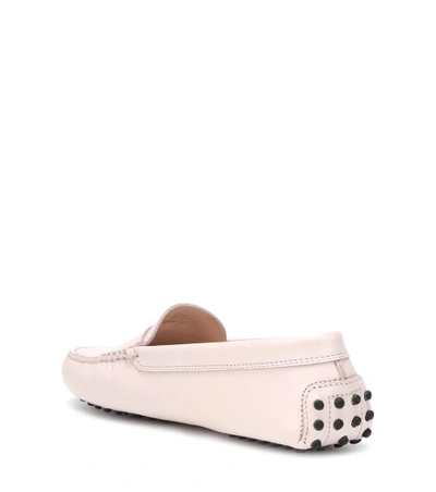 Shop Tod's Gommino Leather Loafers In Pink