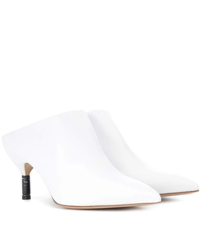 Shop Gabriela Hearst Angelica Leather Mules In White