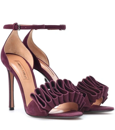 Shop 003642 Alexandra 105 Suede Sandals In Purple